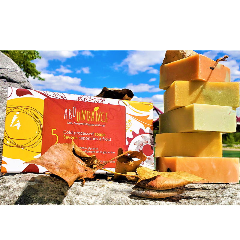 Box of 5 soaps Lavender-Spearmint-Orange-Ylang-Eucalyptus